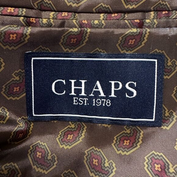 CHAPS Mens 46R Beige Sand Velvet Blazer Sport Coat Two Button Suit Jacket - Picture 13 of 13